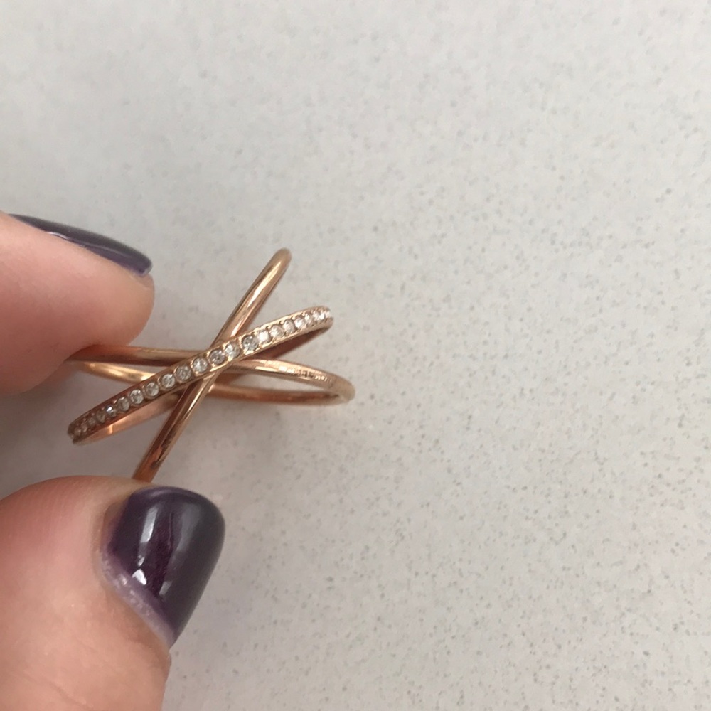 MICHAEL Michael Kors rose gold and crystal ring